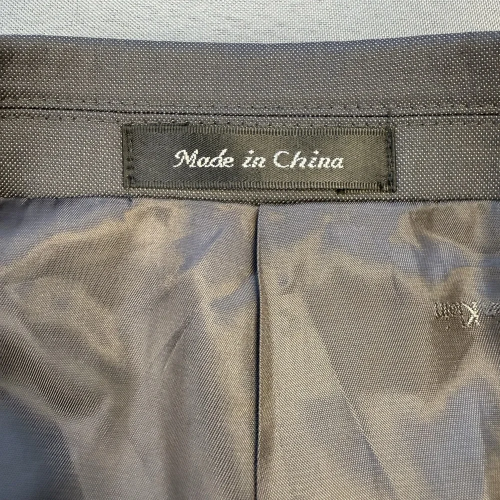 NEW Calvin Klein Men's Slim Fit 100% Wool Suit Jacket‎ Gray Size 48L Long Flaw